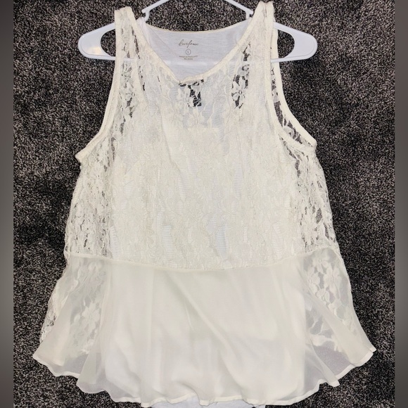 Miss CHIEVOUS Lace sleeveless Button Top  (LG)
Curfew White Tank (LG) - Picture 5 of 11